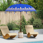 Parasol balinais Bleu 210-220 cm Coton  bois massif
