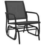 vidaXL Chaises oscillantes de jardin lot de 2 noir 61x76x87 cm
