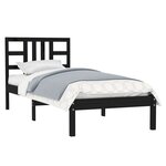 vidaXL Cadre de lit sans matelas noir 100x200 cm bois massif