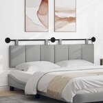 vidaXL Tête de lit suspendue Avec lumière LED Gris nuage Tissu