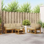 vidaXL Ensemble de canapés d'extérieur 6 Pièces Naturel et Beige