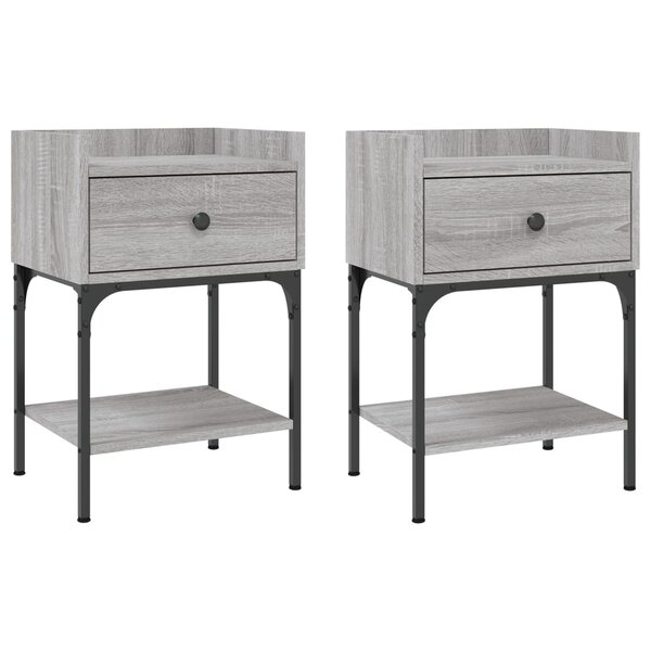 vidaXL Tables de chevet 2 Pièces sonoma gris 40 5x31x60 cm