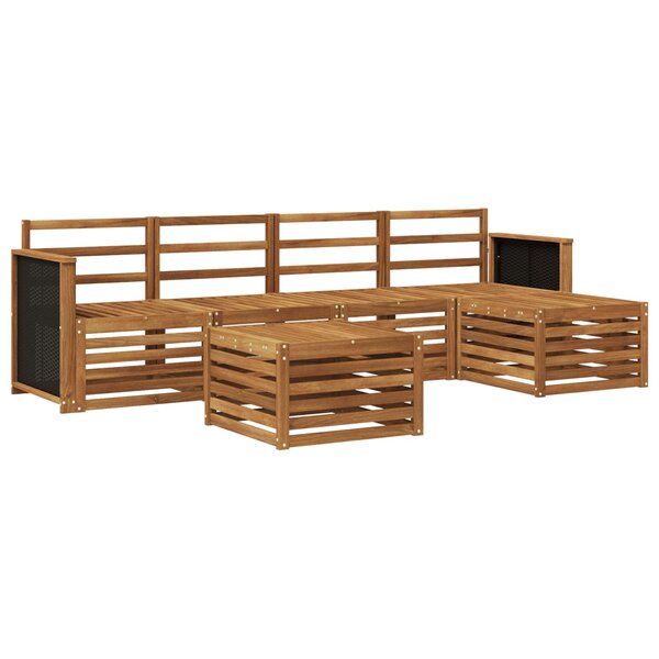 vidaXL Ensemble de canapés d'extérieur 6 Pièces Naturel