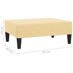 vidaXL Repose-pied Crème 78x56x32 cm Velours