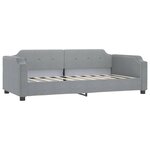 vidaXL Lit de jour avec gigogne et tiroirs gris clair 90x200 cm tissu