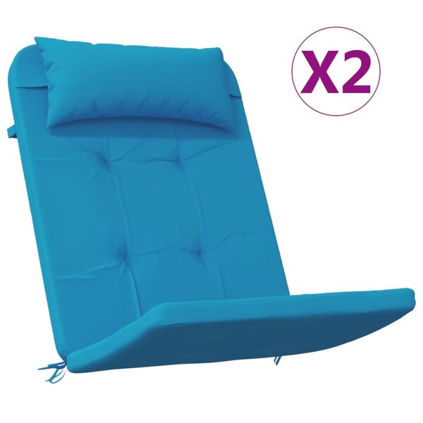 vidaXL Coussins de chaise adirondack lot de 2 bleu clair tissu oxford