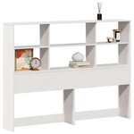 vidaXL Tête de lit avec rangement blanc 160 cm bois massif de pin