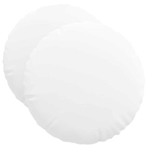 vidaXL Coussins de siège 2 Pièces Blanc Ø50 x 19 cm tissu