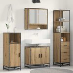vidaXL Ensemble de mobilier de salle de bain 3 Pièces Chêne artisanal