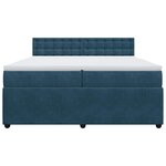 vidaXL Sommier à lattes de lit et matelas Bleu 200x200 cm velours