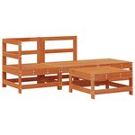 vidaXL Ensemble de salon de jardin 4 Pièces Brun cire Bois de pin massif