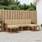 vidaXL Ensemble de canapés d'extérieur 6 Pièces Naturel et Beige