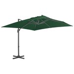 vidaXL Parasol déporté avec mât en aluminium 400x300 cm vert