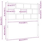 vidaXL Tête de lit de remplacement métal blanc 75 cm