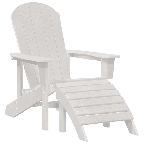 vidaXL Chaise Adirondack Blanc 74 x 82 x 92cm Plastique