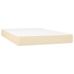vidaXL Sommier à lattes de lit avec matelas Crème 120x200 cm Tissu