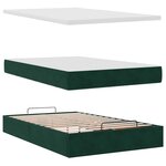 vidaXL Lit ottoman avec matelas vert foncé 120x190 cm velours