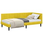 vidaXL Cadre de lit d'angle Jaune 90 cm x 200 cm tissu
