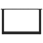 vidaXL Pieds de table basse en U  2 pièces  noir  60 x (42-43) cm  acier