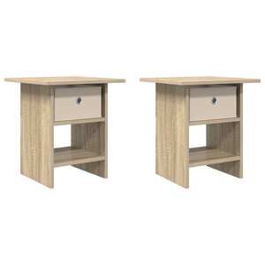 vidaXL Table de chevet 2 pc Chêne Sonoma 41 x 40 x 45 cm