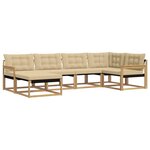 vidaXL Ensemble de canapés d'extérieur 6 pc Blanc et Beige