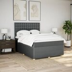 vidaXL Sommier à lattes de lit avec matelas Gris foncé 140x200cm Tissu