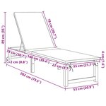 vidaXL Chaise longue avec coussins gris clair en bois massif d'acacia