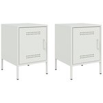 vidaXL Tables de chevet 2 Pièces blanc 36x39x50 5 cm acier