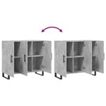 vidaXL Buffet gris béton 90x34x80 cm bois d'ingénierie