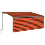 vidaXL Auvent rétractable manuel avec store 3 5x2 5 m Orange et marron