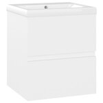 vidaXL Armoire d'évier avec lavabo intégré Blanc Aggloméré