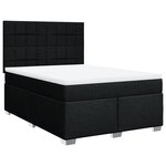 vidaXL Sommier à lattes de lit avec matelas Noir 140x190 cm Tissu