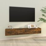 vidaXL Meubles TV muraux 2Pièces chêne fumé 100x30x30cm bois d'ingénierie