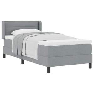 vidaXL Lit à ressorts avec matelas Gris clair 200 x 90 cm Polyester