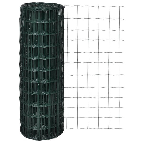 vidaXL Clôture euro Acier 10 x 1 5 m Vert