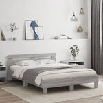 vidaXL Cadre de lit sans matelas sonoma gris 140x190 cm