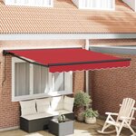 vidaXL Auvent Rétractable Rouge 300x250 cm tissu