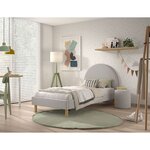 Lit Moon 90x200cm Gris avec pouf