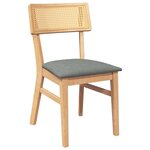 vidaXL Chaises à manger coussins 2 Pièces bois massif caoutchouc