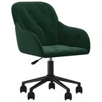 vidaXL Chaises pivotantes à manger lot de 2 Vert foncé Velours