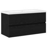 vidaXL Meuble de Lavabo de Salle de Bain Chêne noir 90 x 39 x 62 cm