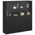 vidaXL Bibliothèque avec portes noir 136x37x142 cm bois d'ingénierie