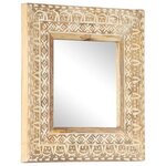 vidaXL Miroir sculpté à la main 50x50x2 6 cm Bois de manguier solide