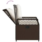 vidaXL Ensemble à manger de jardin et coussins 9 Pièces marron poly rotin