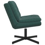 vidaXL Fauteuil relaxant pivotant Vert foncé 63 x 75 x 76 cm Velours