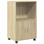 vidaXL Armoire à roulettes chêne sonoma 55x40x91 cm bois d'ingénierie