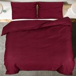 vidaXL Ensemble de housse de couette Bordeaux 260x240 cm Coton