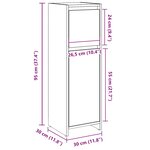 vidaXL Armoire de salle de bain Gris béton 30x30x95 cm Aggloméré