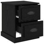 vidaXL Cabinet de chevet 2 Pièces Chêne noir 39 x 39 x 47.5 cm