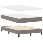 vidaXL Lit boxspring avec matelas Taupe 120 x 190 cm tissu